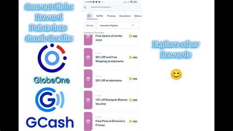 Convert your Globe Reward Points into Gcash Credits .